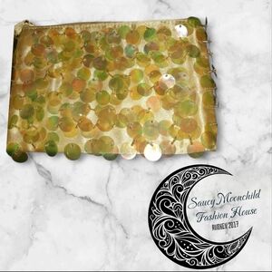 NEW Plush Fubu | Satin Funky Y2k Textured Gold Satin Lined Wristlet Clutch Bag